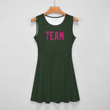 Custom Dark Green Pink Cheerleader Dress