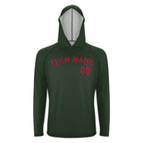 Custom Dark Green Red UV-Hoodie