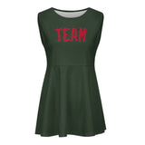 Custom Dark Green Red Cheerleader Dress