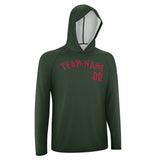 Custom Dark Green Red UV-Hoodie