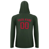 Custom Dark Green Red UV-Hoodie