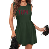 Custom Dark Green Crimson Red Cheerleader Dress