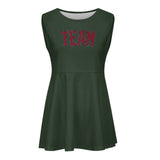 Custom Dark Green Crimson Red Cheerleader Dress