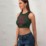 Custom Dark Green Crimson Red Sleeveless Tank Top