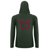 Custom Dark Green Crimson Red UV-Hoodie