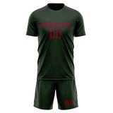 Custom Dark Green Crimson Red Soccer Jersey