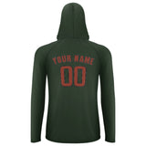 Custom Dark Green Coral Red UV-Hoodie