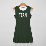Custom Dark Green White Cheerleader Dress