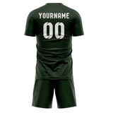 Custom Dark Green White Soccer Jersey