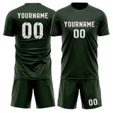 Custom Dark Green White Soccer Jersey