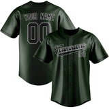 Custom Dark Green & Black Colors Design Sports Baseball Jersey