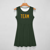 Custom Dark Green Yellow Cheerleader Dress