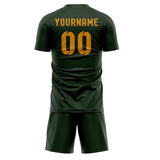 Custom Dark Green Yellow Soccer Jersey