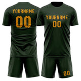 Custom Dark Green Yellow Soccer Jersey