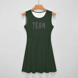 Custom Dark Green Dark Grey Cheerleader Dress