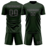 Custom Dark Green Dark Grey Soccer Jersey