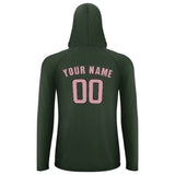 Custom Dark Green Light Pink UV-Hoodie