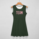 Custom Dark Green Light Pink Cheerleader Dress