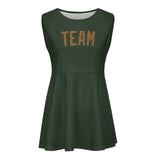 Custom Dark Green Khaki Cheerleader Dress