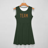 Custom Dark Green Khaki Cheerleader Dress