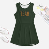 Custom Dark Green Khaki Cheerleader Dress