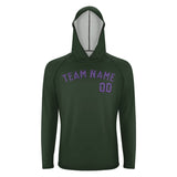 Custom Dark Green Light Purple UV-Hoodie