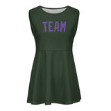 Custom Dark Green Light Purple Cheerleader Dress