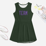Custom Dark Green Light Purple Cheerleader Dress