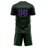 Custom Dark Green Light Purple Soccer Jersey