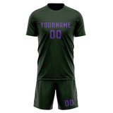 Custom Dark Green Light Purple Soccer Jersey