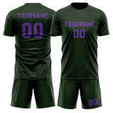 Custom Dark Green Light Purple Soccer Jersey