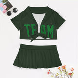 Custom Dark Green Emerald Green Cheerleading Uniform Set