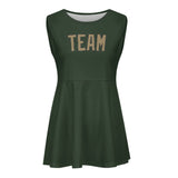 Custom Dark Green Light Khaki Cheerleader Dress