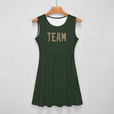 Custom Dark Green Light Khaki Cheerleader Dress