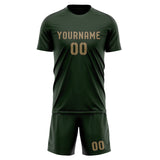 Custom Dark Green Light Khaki Soccer Jersey