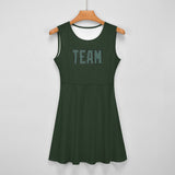 Custom Dark Green Blue Green Cheerleader Dress