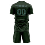 Custom Dark Green Blue Green Soccer Jersey