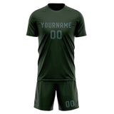 Custom Dark Green Blue Green Soccer Jersey