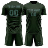 Custom Dark Green Blue Green Soccer Jersey