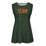 Custom Dark Green Orange Cheerleader Dress
