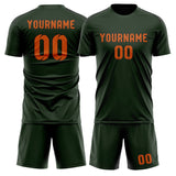 Custom Dark Green Orange Soccer Jersey