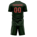 Custom Dark Green Copper Rose Soccer Jersey