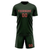 Custom Dark Green Copper Rose Soccer Jersey