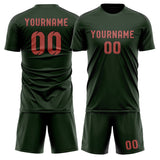 Custom Dark Green Copper Rose Soccer Jersey