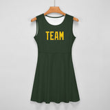 Custom Dark Green Gold Cheerleader Dress