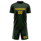 Custom Dark Green Gold Soccer Jersey