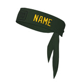 Custom Dark Green Gold Headband