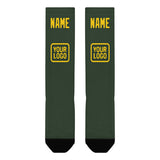 Custom Dark Green Gold Knee-High Sock