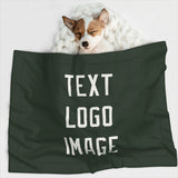 Custom Dark Green White Pet Blanket