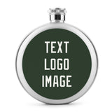 Custom Dark Green White Hip Flask